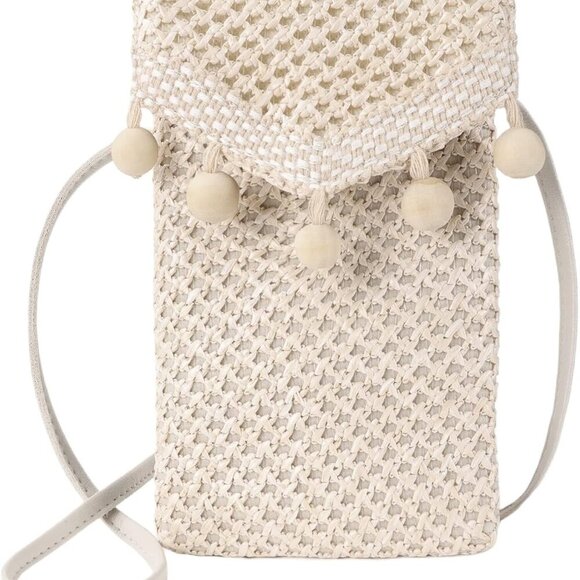 Stylish Small Straw Cell Phone Purse with Tassel – Ideal for Summer Outings - Picture 1 of 6